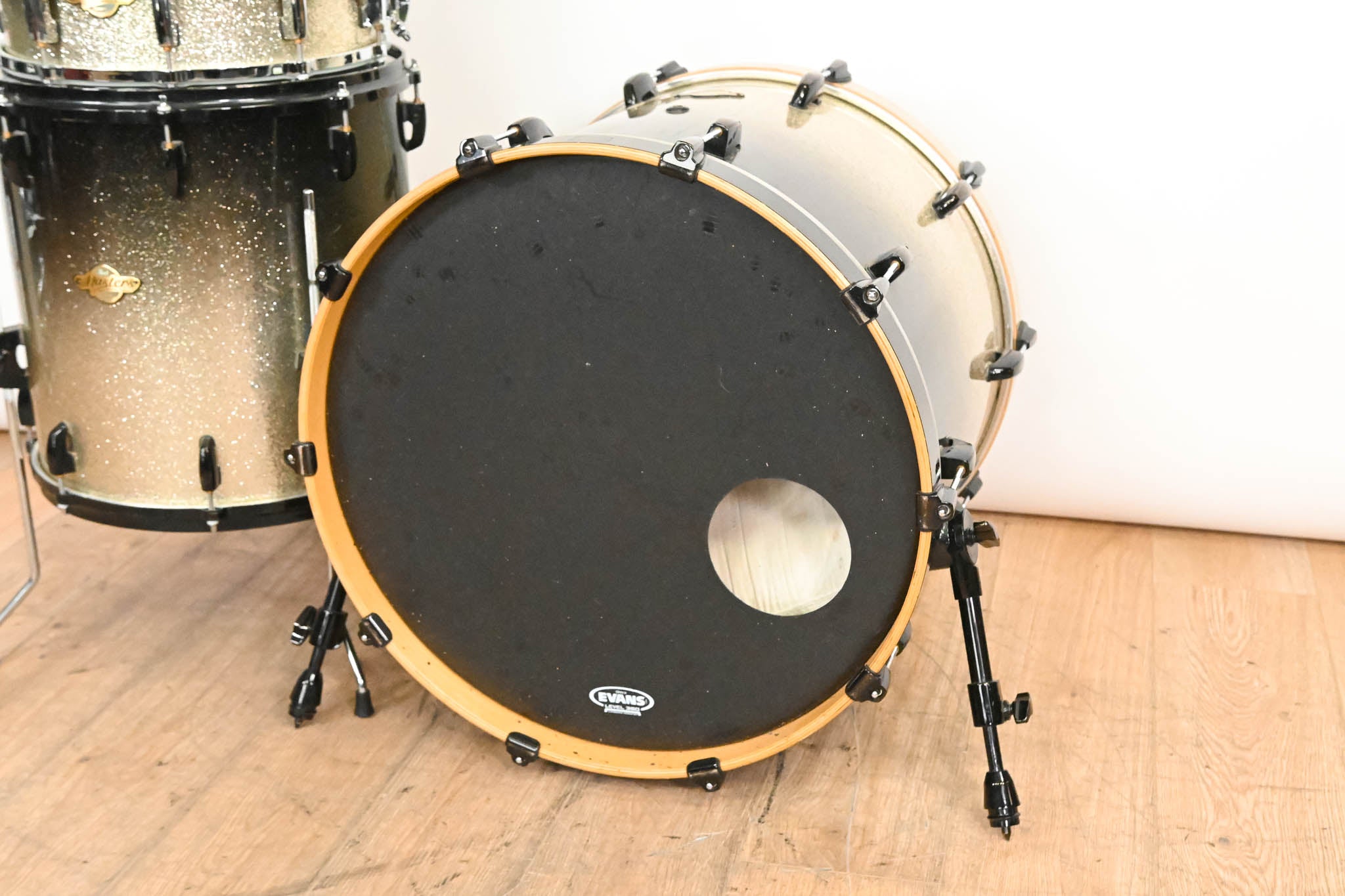 Pearl Masters Maple 4-Piece Shell Pack - Black Sparkle Fade
