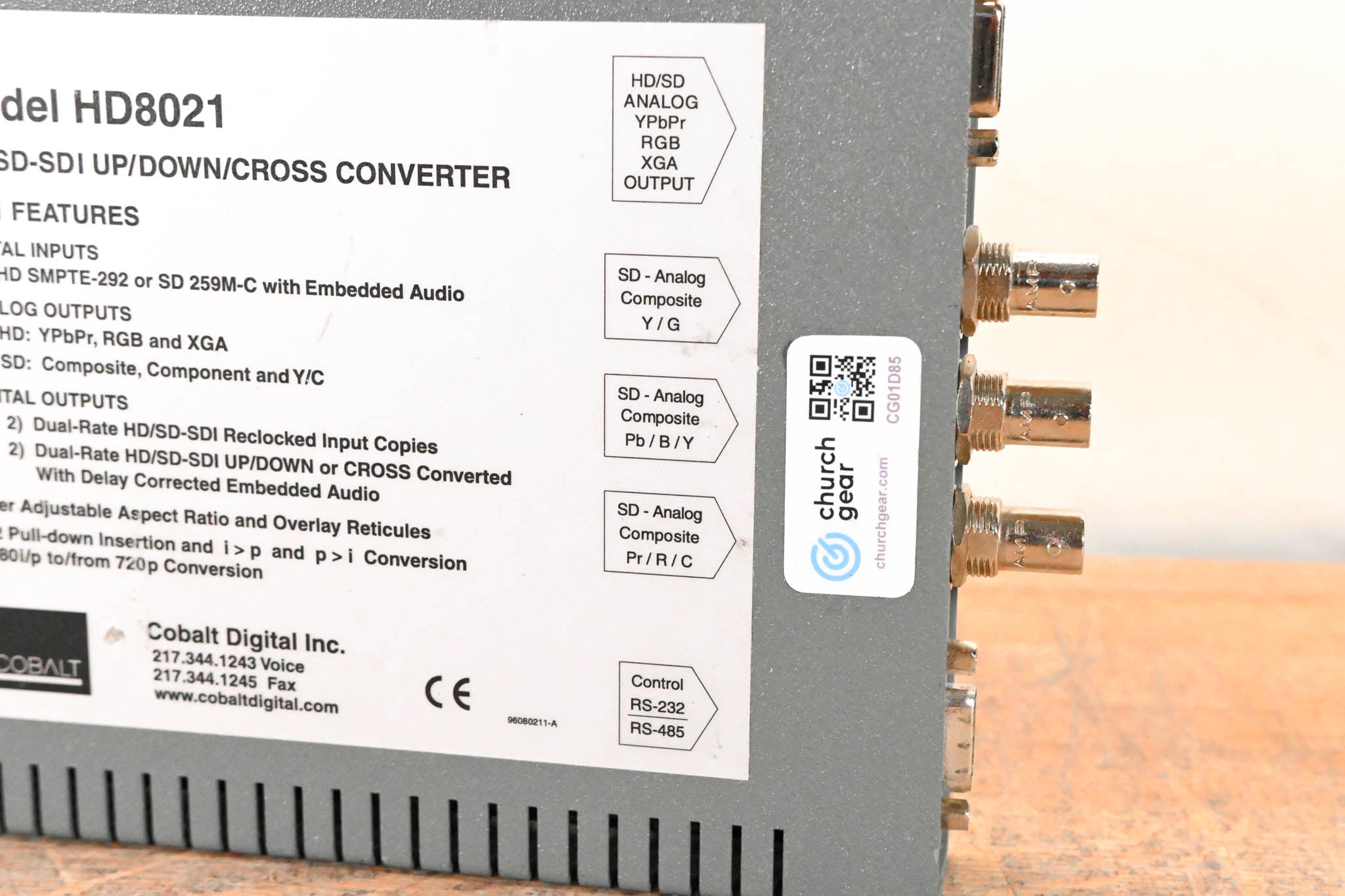 Cobalt 8021 HD/SDI-SDI Up/Down/Cross Converter (NO POWER SUPPLY)