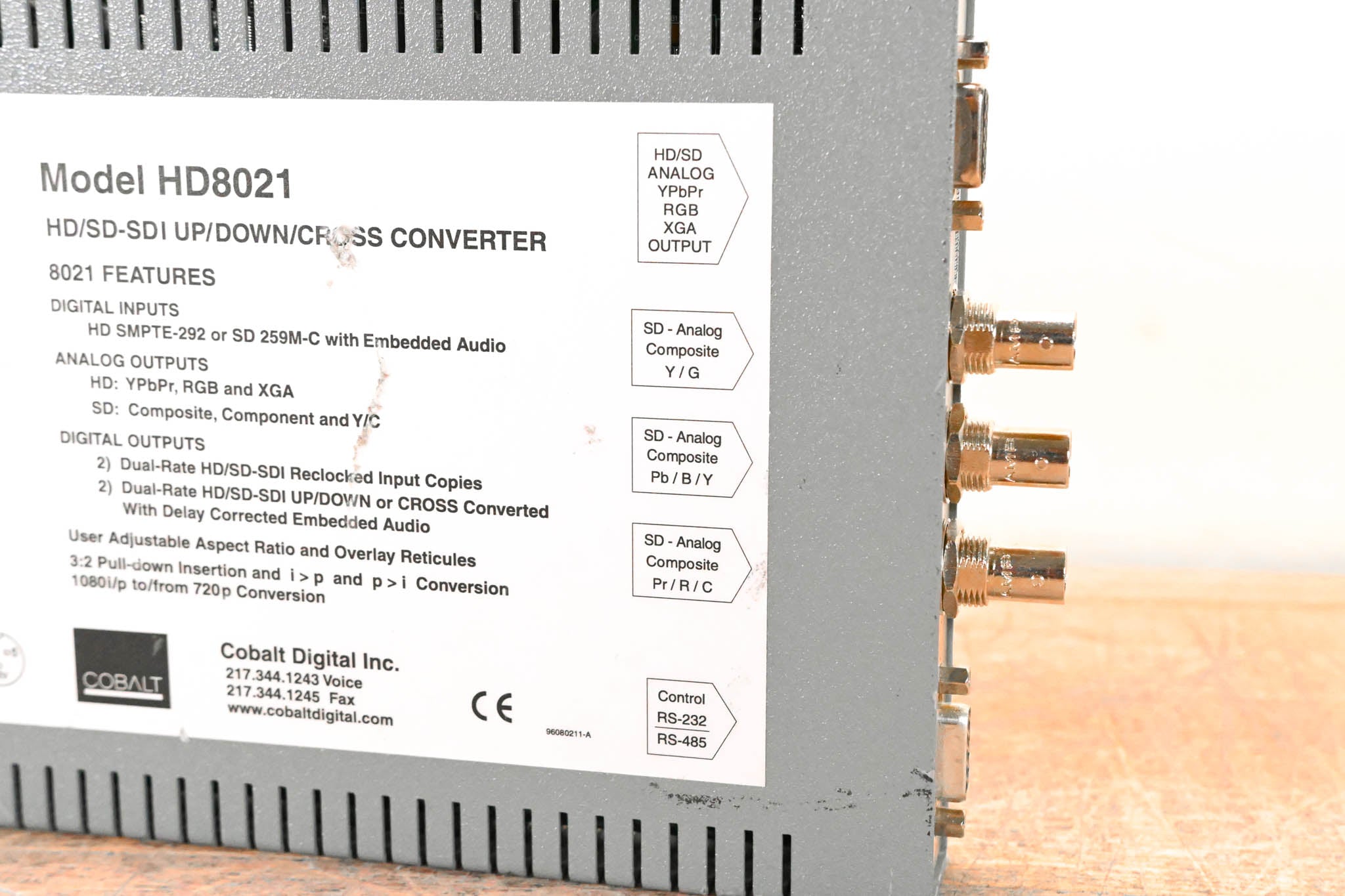 Cobalt 8021 HD/SDI-SDI Up/Down/Cross Converter (NO POWER SUPPLY)